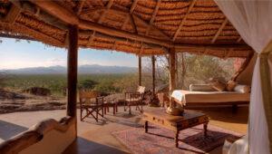 A guest room at Elsa's Kopje in Meru National Park.