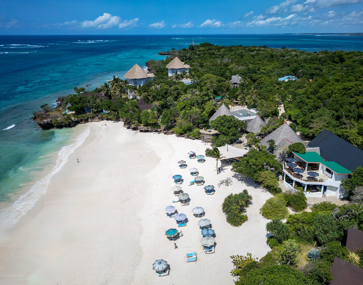 Aerial view of The Sands at Chale Island beach