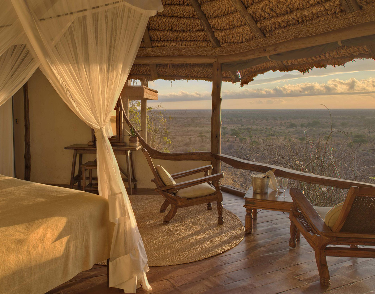 Guest room with view at Elsa's Kopje in Meru National Park.