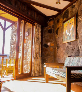 Interior of a guest room at Serena Lodge.