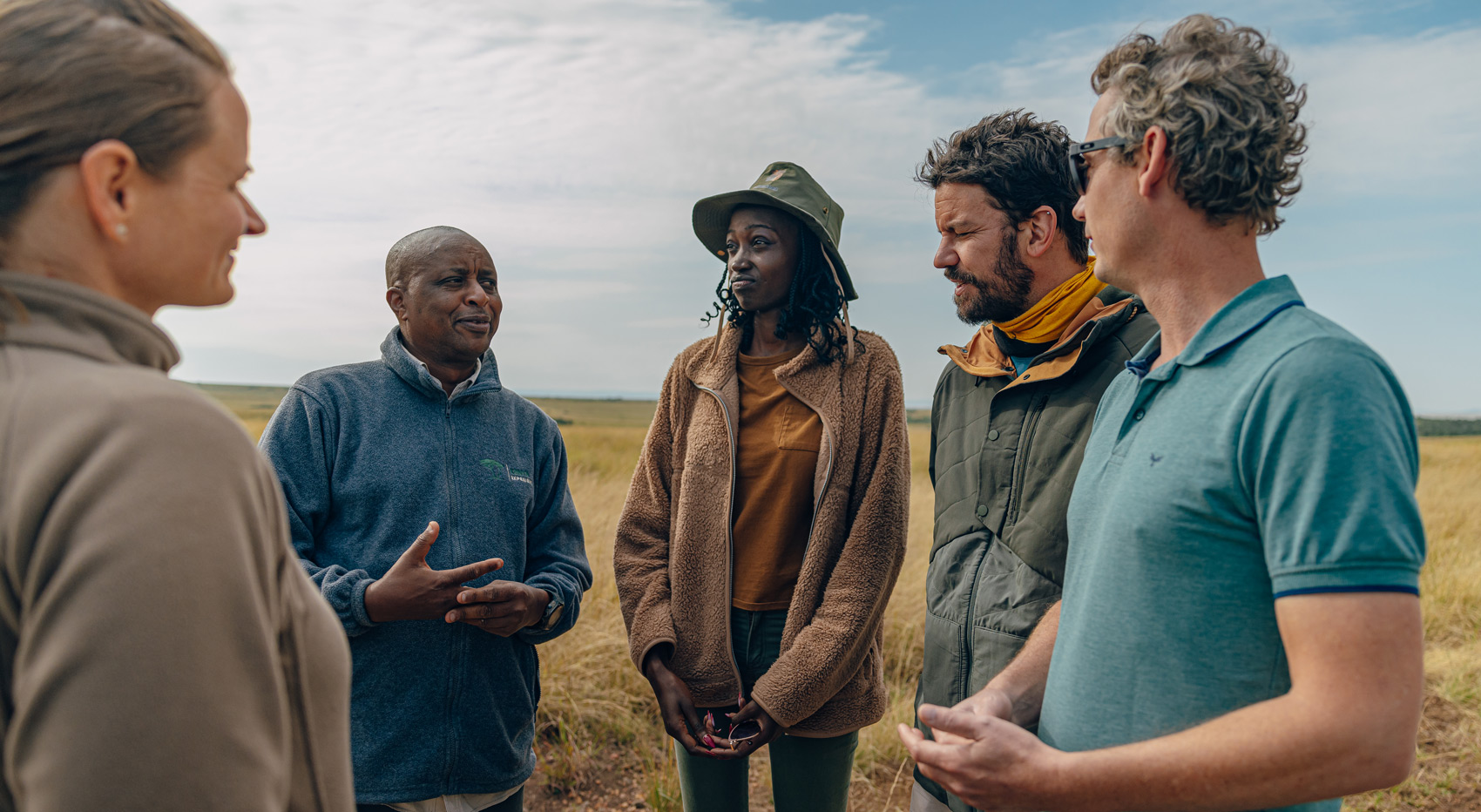 A guide speaking to his guests in the Masai Mara.