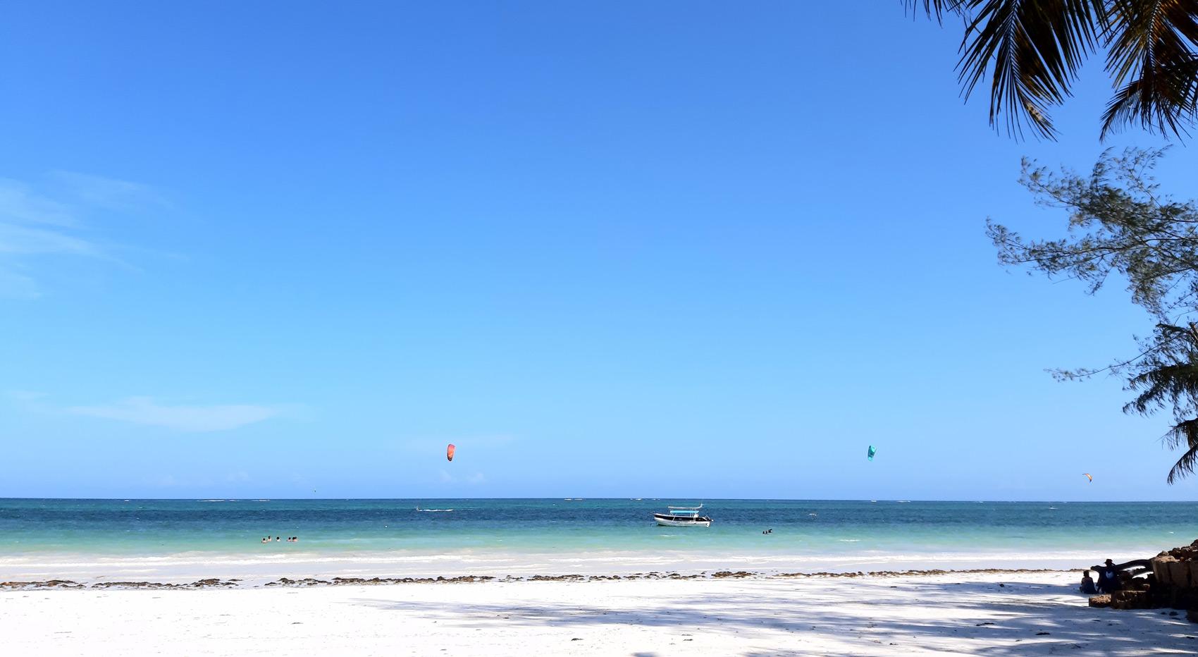 The beach and Indian Ocean in Diani. The beach and Indian Ocean in Diani.