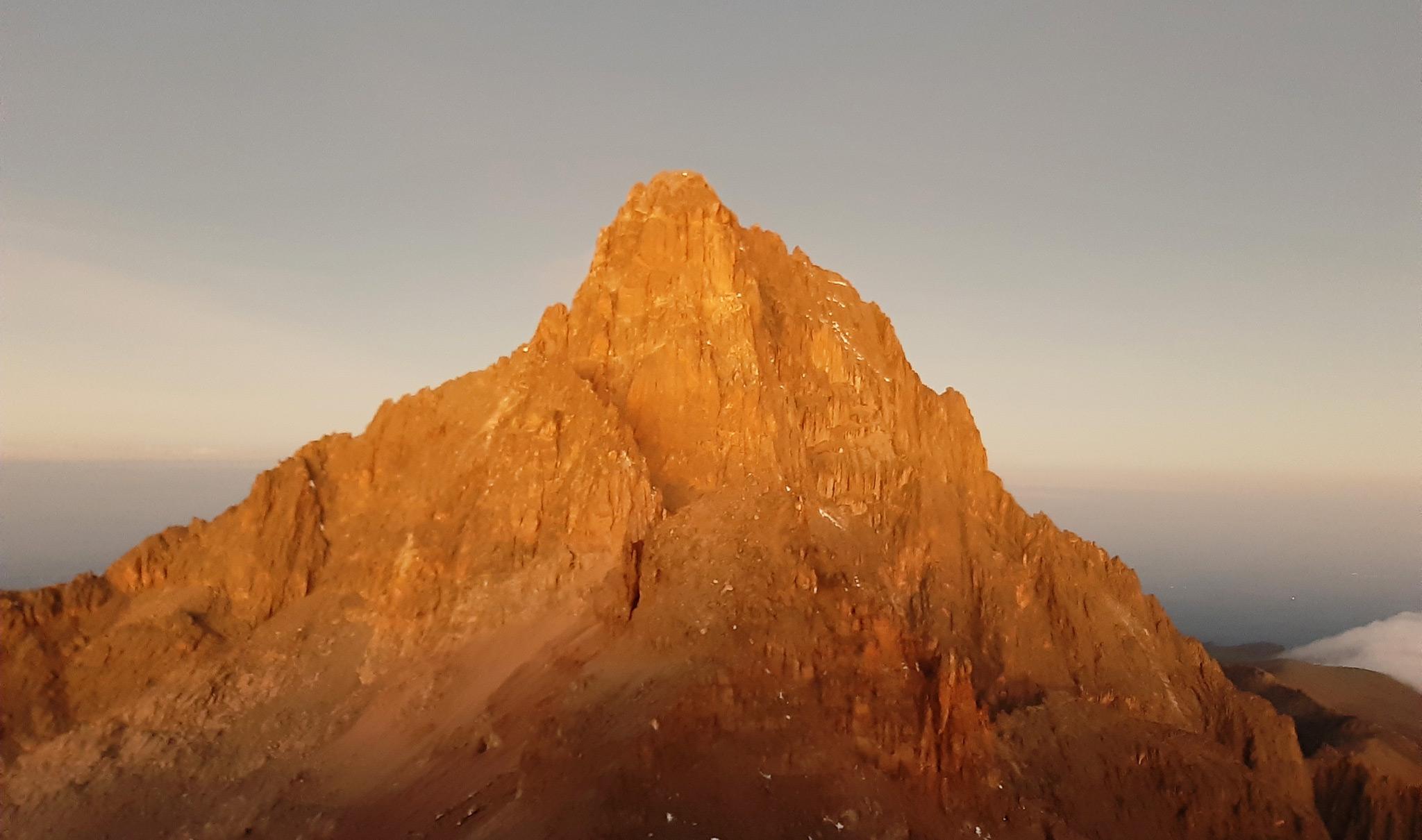 One of Mt Kenya's peaks at sunrise.