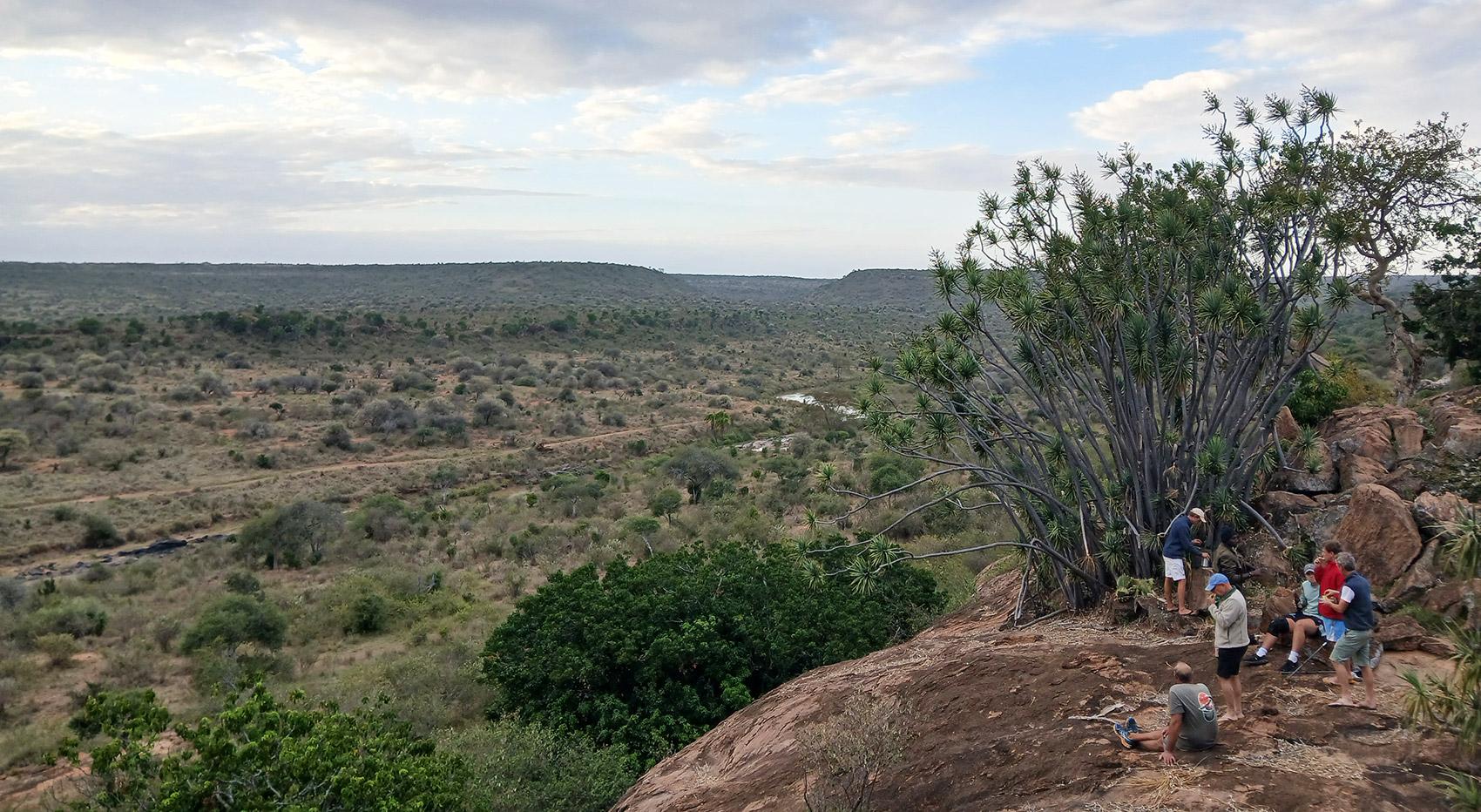 A group of guests at a sundowner spot overlooking Likipia. A group of guests at a sundowner spot overlooking Likipia.
